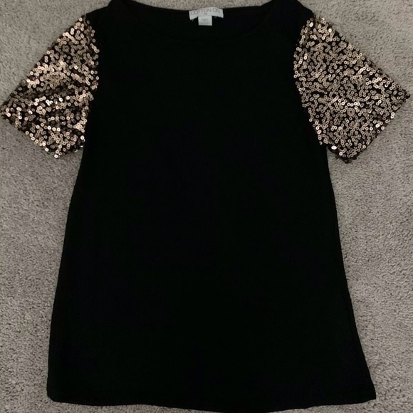 Cotton On sequins sleeve black‎ top size XS - Picture 1 of 3